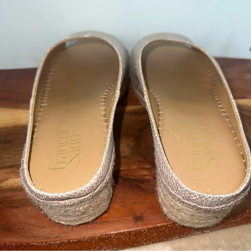 Franco Sarto Shimmering Gold Espadrille Slides